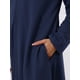 thumbnail image 5 of INSPIRE CHIC Bata de Noche con Cremallera para Mujeres, Bata Larga de Manga Larga con Capucha, Ropa de Casa con Bolsillos, S Azul Marino, 5 of 6