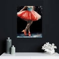 thumbnail image 4 of PIKWEEK Ballet Room Decor Dancing Girl Wall Art Ballerina Wearing Watercolor Painting Canvas Prints Framed Ready To Hang 12x16 in, 4 of 4