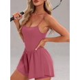 thumbnail image 4 of Women'S Summer Sleeveless Rompers Spaghetti Strap Double Lined Shorts Jumpsuit  Outfits Peach XXL, 4 of 6