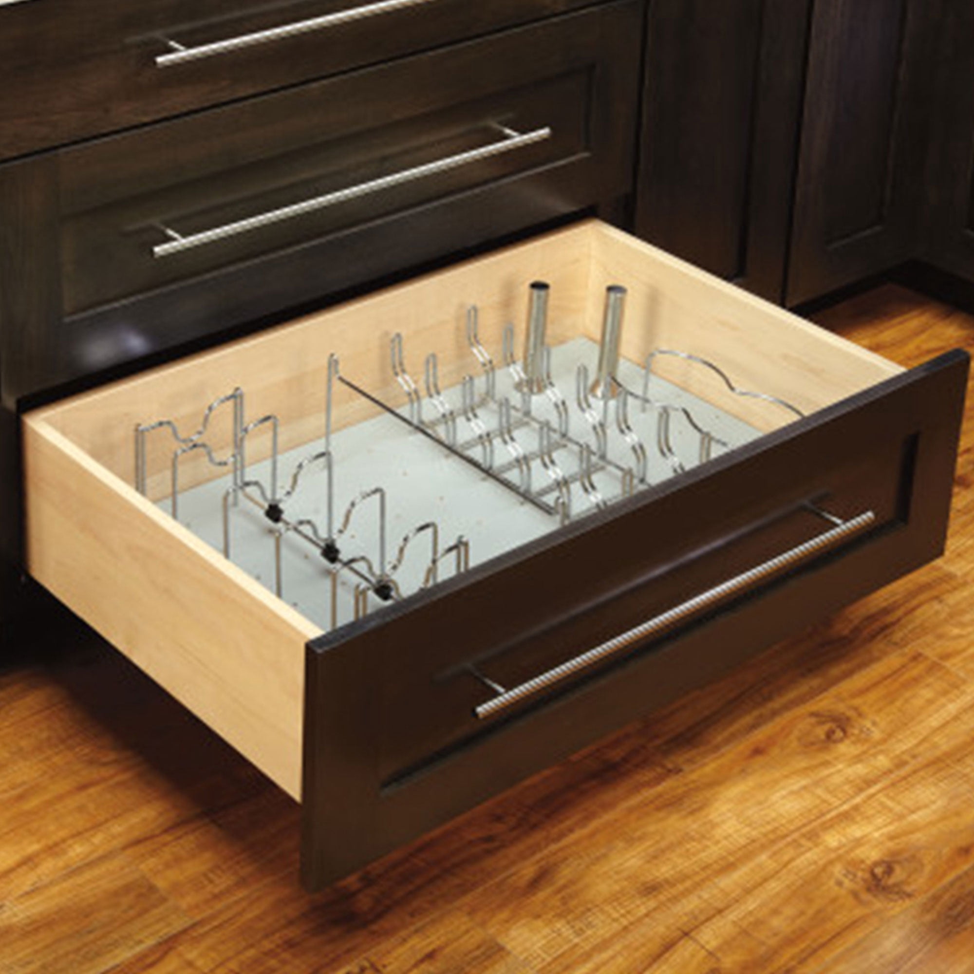 Rev-A-Shelf 5DLD-1-CR Drawer Lid Organizer for Drawer Peg Boards, Chrome
