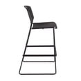 thumbnail image 5 of Regency Cain 36 in. Square X-Base Cafe Table- Grey & 2 Zeng Stack Stools- Black, 5 of 8