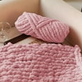 thumbnail image 4 of Lilixerw Bulky 6 Weight Crochet Knitting Chenille Yarn,Soft Polyester Yarn for Slippers Blankets Scarves,Beginner Friendly,200g Skein,Pink,7.87 Inches, 4 of 6