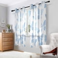 thumbnail image 2 of Yayeee Window Curtains Set of 2 for Living Room Light Filtering 63"x42", Blue Butterfly, 2 of 7