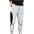 thumbnail image 2 of PNTUTB Men's Casual Relaxed Fit Patchwork Color-Block Elastic Waistband Comfortable Athletic Pants, 2 of 6