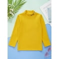 thumbnail image 5 of TiaoBug Toddler Kids Girls Winter Long Sleeve Undershirt Basic Solid Color Casual Thermal Underwear Top Yellow 9-10, 5 of 7