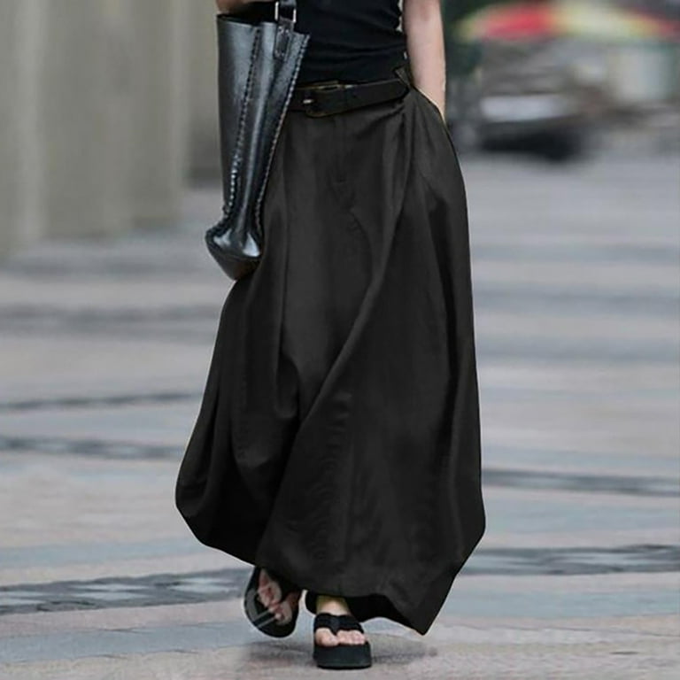 Baqcunre Plus Size Dresses for Curvy Women Full Skirt A Line Skirt High  Waist Slimming Plus Size Dancing Skirt for Women Maxi Dress Summer Dress  Black Dress L - Walmart.com
