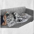 thumbnail image 6 of Black and White Soft Flannel Fleece Blanket, Everything Starts with a Dream Words Monochrome Stars Leaves and Curls, Cozy Plush for Indoor and Outdoor Use, 70" x 90", Black and White, by Ambesonne, 6 of 6