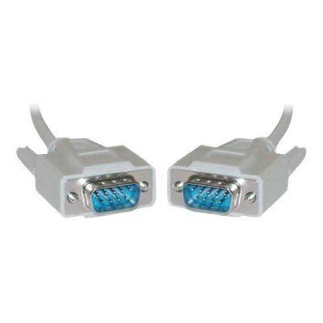 CableWholesale.com - Serial cable - DB-9 (M) to DB-9 (M) - 25 ft - molded, thumbscrews - beige