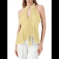 thumbnail image 1 of Camisola con Volantes y Cuello Halter para Mujer Amarillo S, 1 of 7