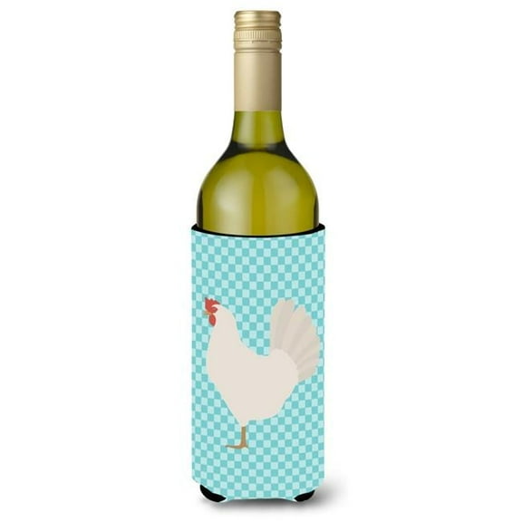 Leghorn Chicken Blue Check Wine Bottle Beverge Insulator Hugger