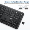 Wireless Keyboard, 2.4G Silent Ergonomic Computer Keyboard, with