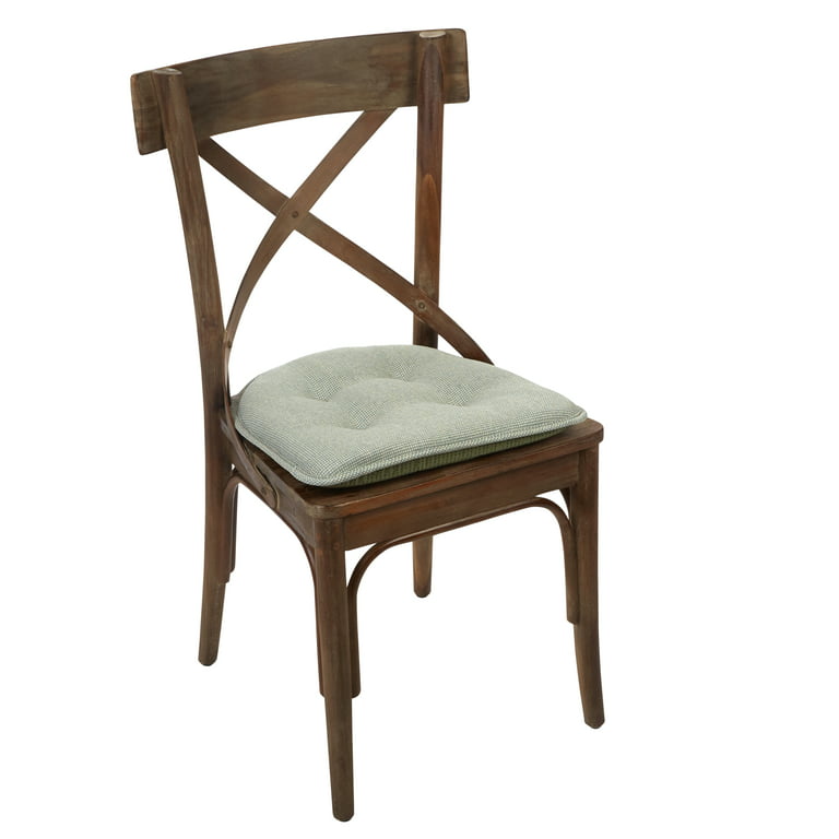 Gripper 15 x 16 Non-Slip Omega Tufted Chair Cushions Set of 2 - White