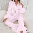 thumbnail image 2 of Fall-Winter Womens 2 Piece Long Sleeves Pajama Sets Women's Home Pocket Printed Pajama Set for Daily Home Wear, 2 of 7