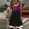 thumbnail image 1 of EGNMCR Robes d'Été Femmes Tendance 2024 Mode Femme Décontractée Sans Manches Imprimé Col Rond Faux Deux-Pièces Robe Débardeur pour Dames, 1 of 8
