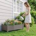 thumbnail image 7 of Nihsuao Mobile Raised Garden Bed with Lockable Wheels, Weather-Resistant Wood-Grain Planter Box for Patio, Balcony, Herb & Vegetable Growing, Gray, 7 of 7