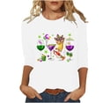 thumbnail image 2 of xixinqiwan Mardi Gras Tops for Women,Womens Mardi Gras Carnival Crew Neck Casual Tshirts New Orleans Parade Custume Tops, 2 of 6