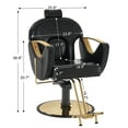 thumbnail image 6 of BarberPub Reclining Barber Chair with Adjustable Headrest, Hydraulic Pump Salon Hair Chair, 6 of 9