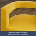 thumbnail image 5 of BELLEZE Swivel Accent Chair, Modern Barrel Chair Comfy Velvet Curved Back Round Chair with Gold Base Wood Frame, 360 Degree Swivel Club Armchair for Living Room, Bedroom, Office - Crown Chair (Yellow), 5 of 7