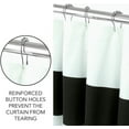 thumbnail image 4 of ROYALE LINENS Pack of 1 Poly Cotton Printed Shower Curtain for Bathroom 72 Inches X72 Inches for Home Hotel Machine Washable (Standard - Rugby Stripe Black), 4 of 5