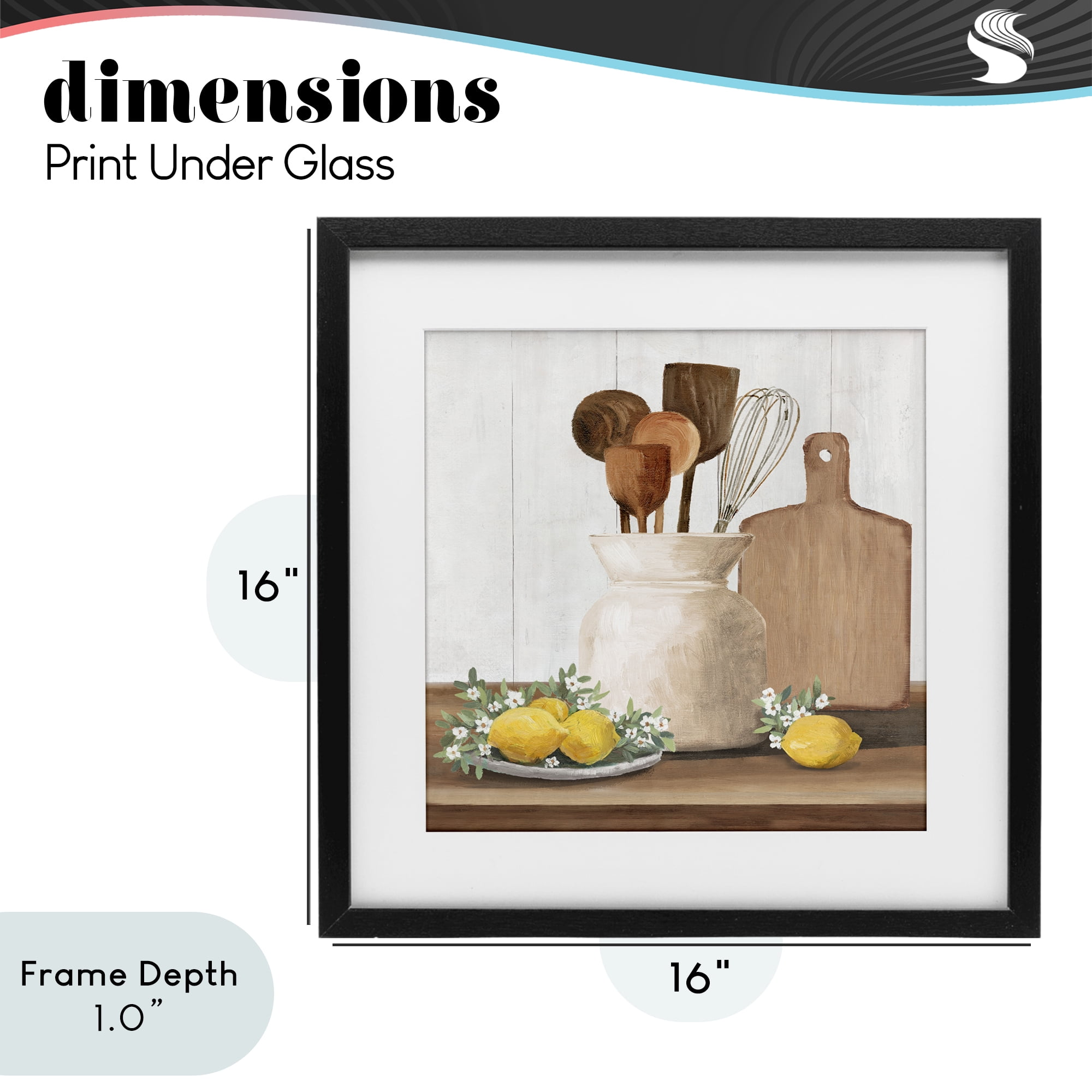 Stupell Industries Country Kitchen & Lemons Black Framed Print Under Glass, design by White Ladder