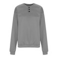 thumbnail image 6 of hotojiny Womens Oversized Sweatshirts V Neck Long Sleeve Casual Pullover Tops Fall Solid Button Lightweight Shirts, 6 of 7