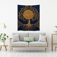 thumbnail image 2 of Tree of Life Vintage Tapestry, Boho Celestial Nature Wall Hanging Decor, Gold and Navy Artwork for Living Room or Dorm, White 30x40 Inch, 2 of 6