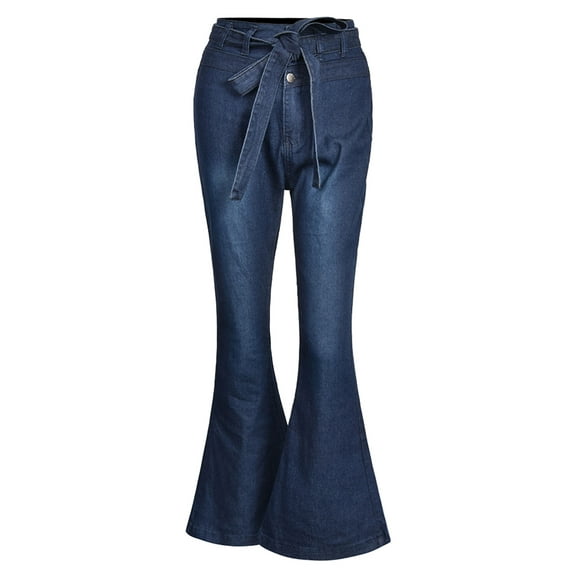 PALACLOTH High Waist Denim Jeans Women'S Bell Bottom Flare Pants Full Length Hippie Trousers