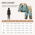 thumbnail image 4 of Rateoe Rustic Blue Vase Blossoms Pattern Womens Pajamas Set Long Sleeve Sleepwear Button Down Nightwear Soft Cotton Pj Lounge Sets-XX-Large, 4 of 7