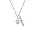 thumbnail image 2 of Delight Jewelry 12mm Clear Roller Spinner with Silvertone Lining Glass Spinner Silvertone Fearless Bar Charm Necklace, 23", 2 of 4