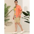 thumbnail image 4 of Unique Bargains Men's Floral Stripes Patchwork Button Down Summer Printed Shirts Yellow Green XXL, 4 of 6