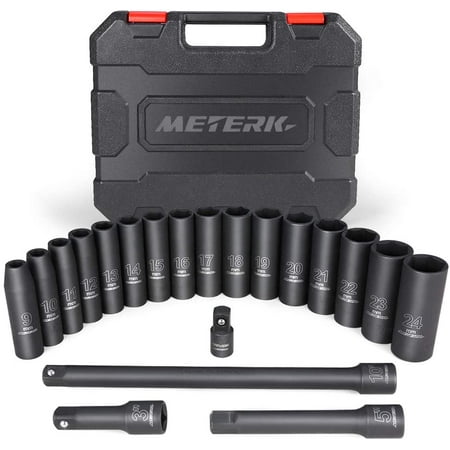 

20PCS 1/2-Inch Drive Metric Deep Cr-V Impact Socket Set