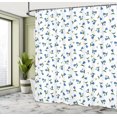 thumbnail image 5 of Ambesonne Natural Shower Curtain, Blue Flowers and Buds Motif, 69"Wx70"L, White Blue, 5 of 5