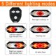 thumbnail image 2 of Intermitentes de bicicleta y luces traseras con control remoto inalámbrico, 5 modos de luz diferentes, recargables, impermeables, fáciles de instalar, para ciclismo nocturno, 2 of 5