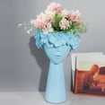 thumbnail image 4 of Jarrón de resina Acituna, maceta con forma de retrato, jarrones florales decorativos de mesa modernos Azul, 4 of 9