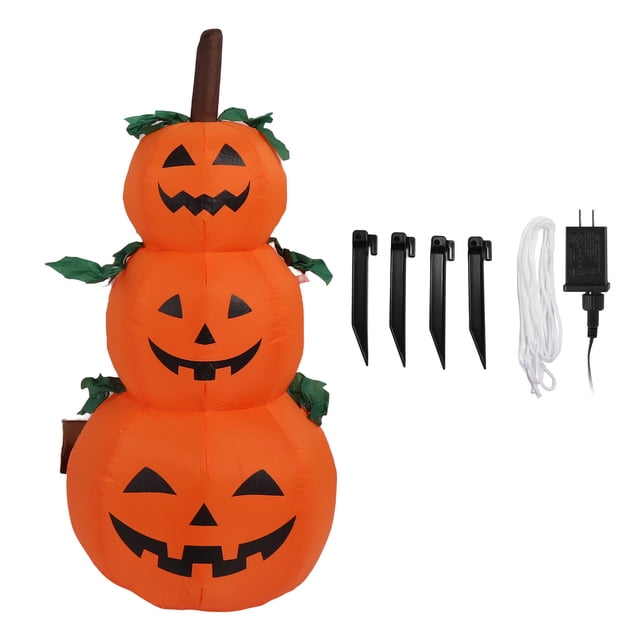 Lámpara inflable de Halloween Nikou de 3,9 pies con 3 calabazas apiladas 100-240 V