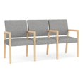 thumbnail image 1 of Pemberly Row Waiting Reception 3 Seat Tandem Seating Wood Frame in Gray, 1 of 5