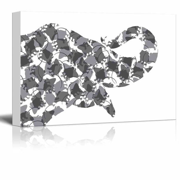 wall26 Natural Enemies - Elephant and Mice Silhouette ...