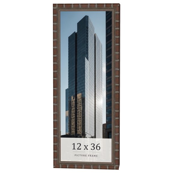 12x36 Dark Brown Bamboo Real Wood Picture Frame Width 1.5 inches | Interior Frame Depth 0.5 inches