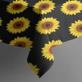 thumbnail image 3 of Black Yellow Sunflower Pattern Rectangle Tablecloth 60"x84",Waterproof Polyester Rectangle Table Cloth, Wipeable Spillproof Polyester Tablecloth for Dining, Camping, Indoor and Outdoor, 3 of 5
