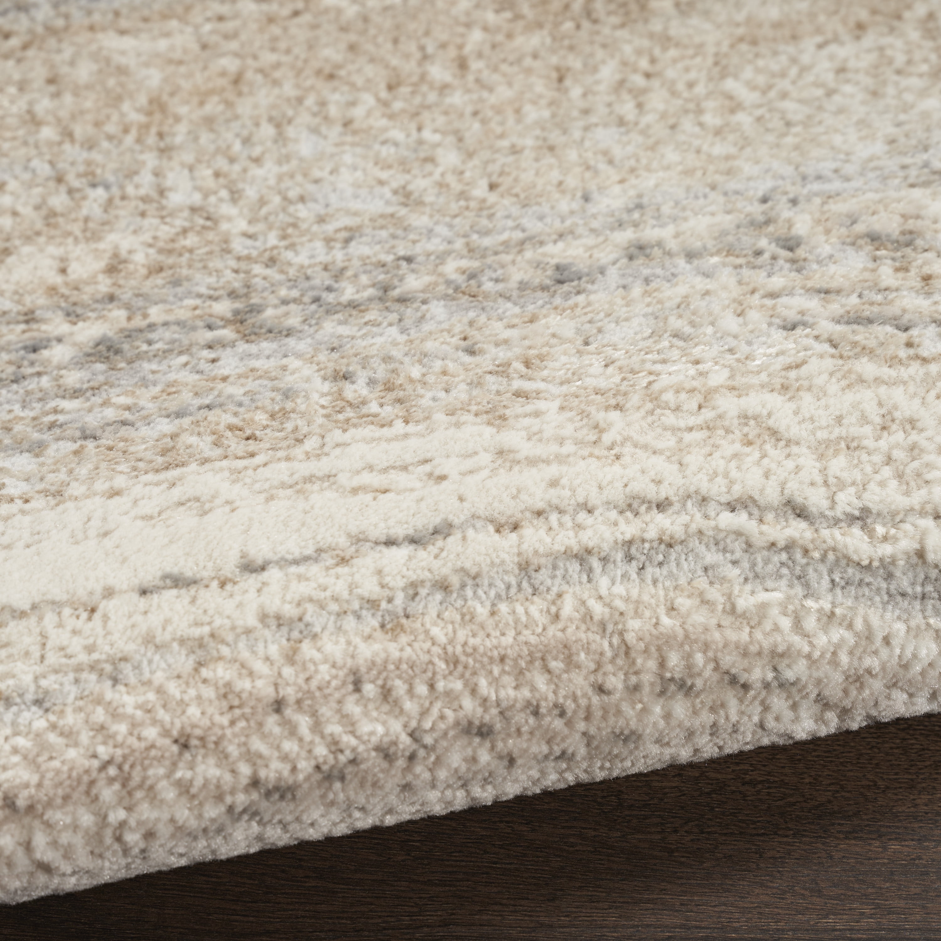 Inspire Me! Home Décor Brushstrokes Abstract Cream Grey 9' x 12' Area Rug (9x12)