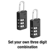 Master Lock 3 Dial Resettable Combination Padlocks, Solid Metal Body, 2 pack