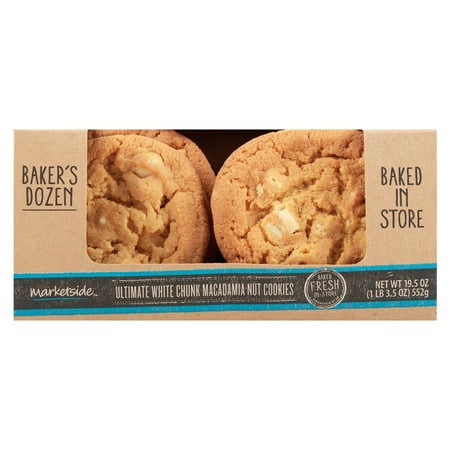 Marketside Ultimate White Chocolate Chunk Macadamia Nut Cookies, 19.5 oz, 13 Count  Walmart.com