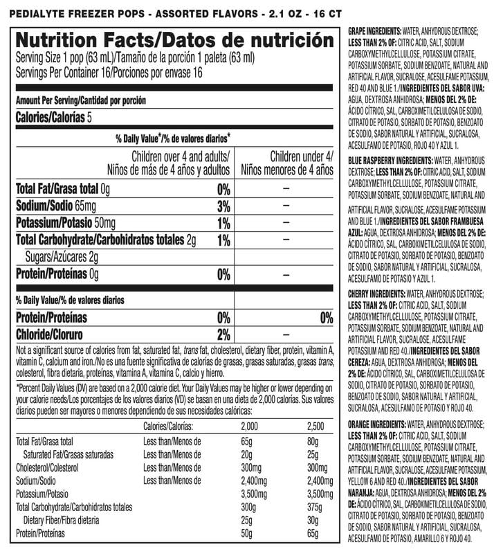 Pedialyte Nutrition Information Besto Blog