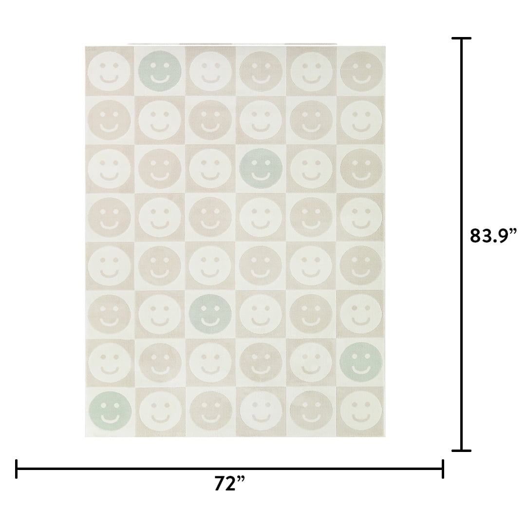 Mainstays Checkered Happy Face Youth Indoor Rug, 5x7