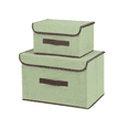 thumbnail image 1 of 2 Juegos De Caja Plegable De Tela Para Almacenamiento Malubero Verde 36 cm x 24 cm x 23 cm Tapa Plegable Apilable Con Asa, 1 of 3