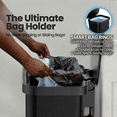 thumbnail image 3 of 20 Gallon/80 quart/75.71 L Kitchen Trash Can with Lid, Foot Pedal, Soft Close, Bag Rings - Black Rectangular Step Garbage Bin, 3 of 5