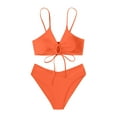 thumbnail image 2 of 2 Pack ylioge Womens Bathing Suits Two Piece Bikini Sets Built in Bras Swimsuits Ladies Trendy Solid Adjustable Low Rise Swimwear Set, 2 of 8
