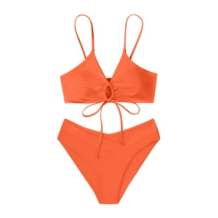 Lopeceal Women s High Cut String Triangle Bikini Set Swimsuits Sexy Bathing Suits 2 Piece