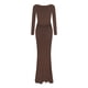 thumbnail image 5 of Vestido largo ajustado sin espalda, de color liso y cuello en V, para mujer: estilo informal y sexy para fiestas, trabajo y vacaciones, 5 of 8