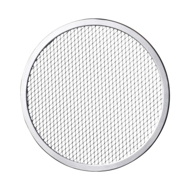 Bandeja de malla redonda para hornear pizza, utensilios de cocina de aleación de aluminio reutilizables para 12 pulgadas